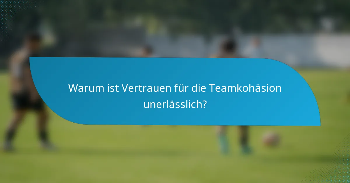 Warum ist Vertrauen für die Teamkohäsion unerlässlich?