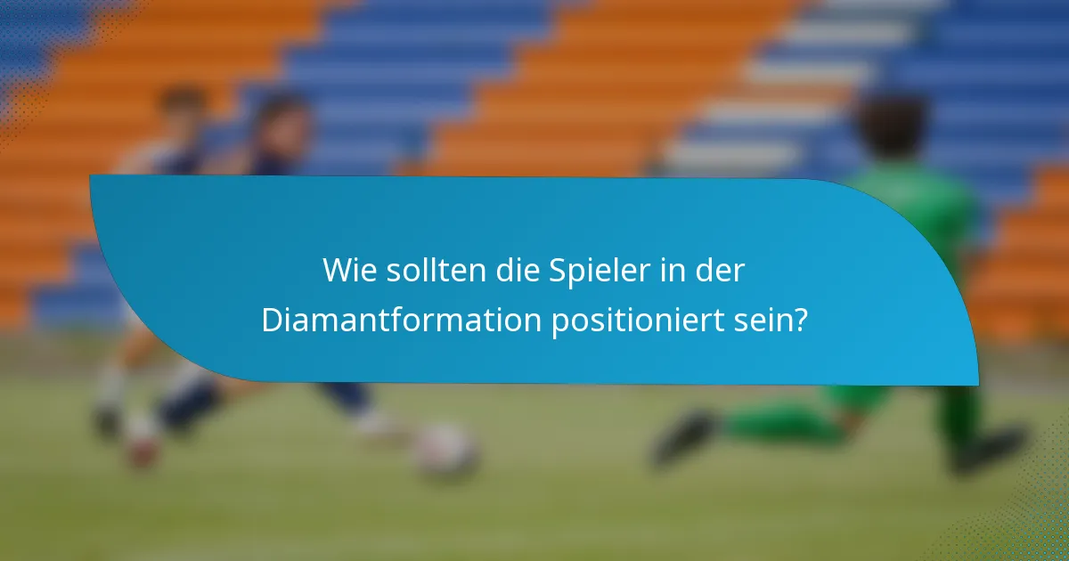 Wie sollten die Spieler in der Diamantformation positioniert sein?